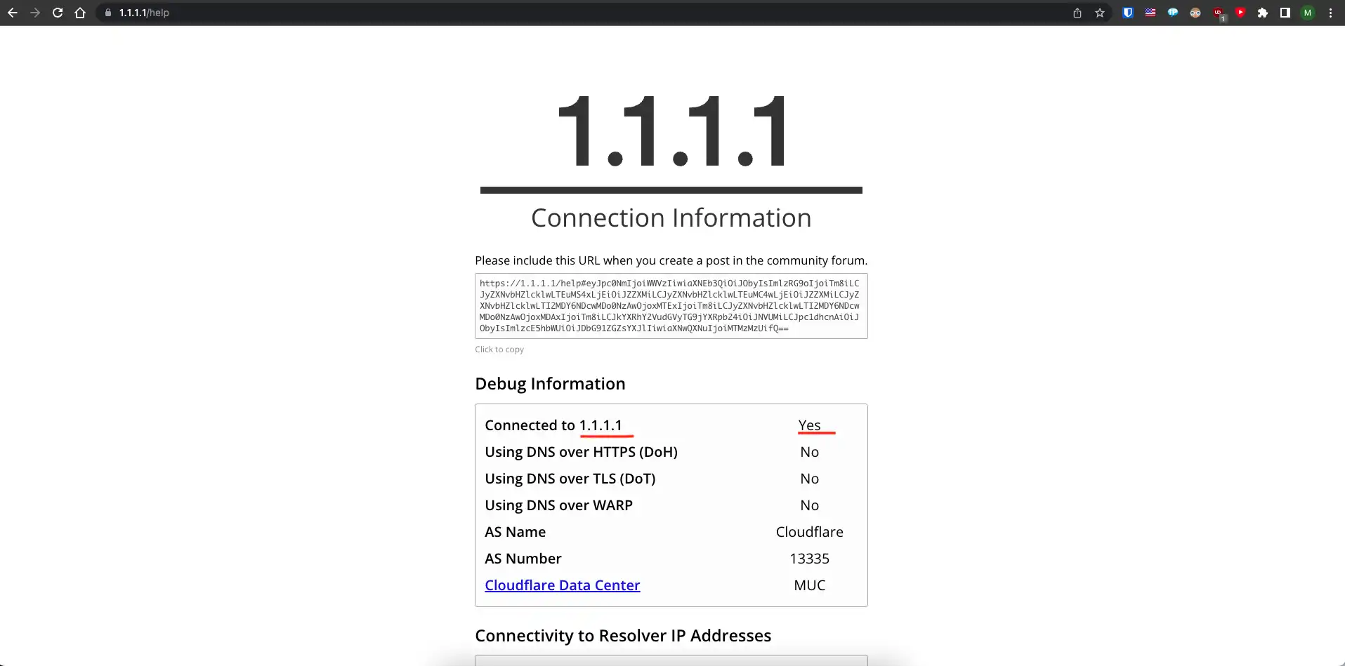 cloudflare dns test